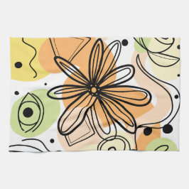 Farbenfrohe Abstrakte Kunst Zeichnend Geschirrtuch