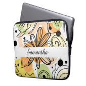 Farbenfrohe Abstrakte Kunst Zeichnend Laptopschutzhülle (Vorderseite Links)