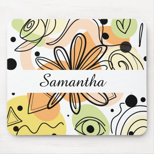 Farbenfrohe Abstrakte Kunst Zeichnend Mousepad (Vorne)