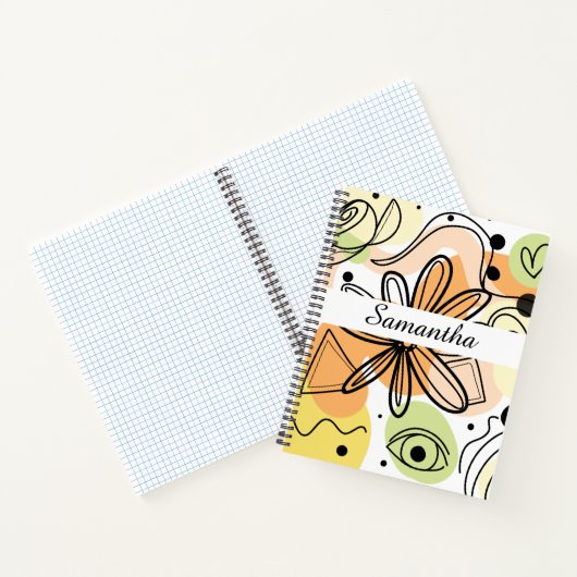 Farbenfrohe Abstrakte Kunst Zeichnend Notizblock (Innenseite)