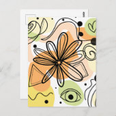 Farbenfrohe Abstrakte Kunst Zeichnend Postkarte (Vorne/Hinten)