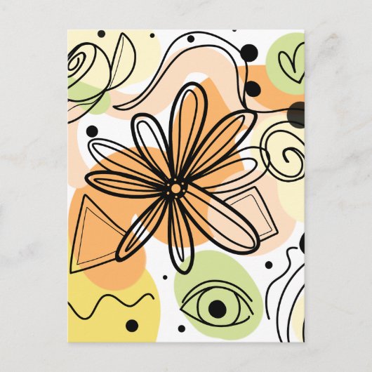 Farbenfrohe Abstrakte Kunst Zeichnend Postkarte (Vorderseite)