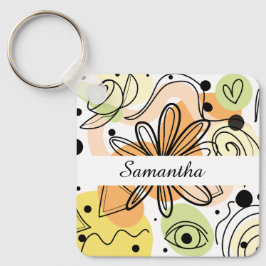 Farbenfrohe Abstrakte Kunst Zeichnend Schlüsselanhänger