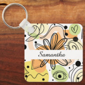 Farbenfrohe Abstrakte Kunst Zeichnend Schlüsselanhänger (Vorderseite)