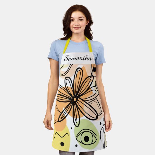 Farbenfrohe Abstrakte Kunst Zeichnend Schürze (Getragen)