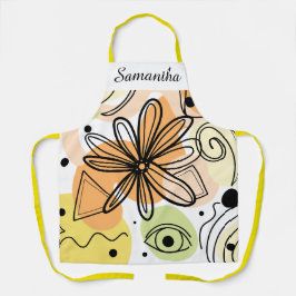 Farbenfrohe Abstrakte Kunst Zeichnend Schürze