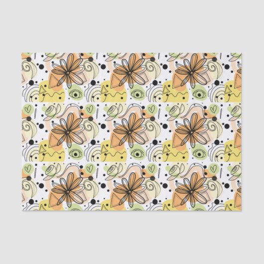 Farbenfrohe Abstrakte Kunst Zeichnend Seidenpapier (Vorderseite)