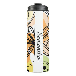 Farbenfrohe Abstrakte Kunst Zeichnend Thermosbecher