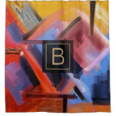 Farbenfrohe Abstrakte Kunst Zeitgenössische Malere Duschvorhang (Vorderseite)