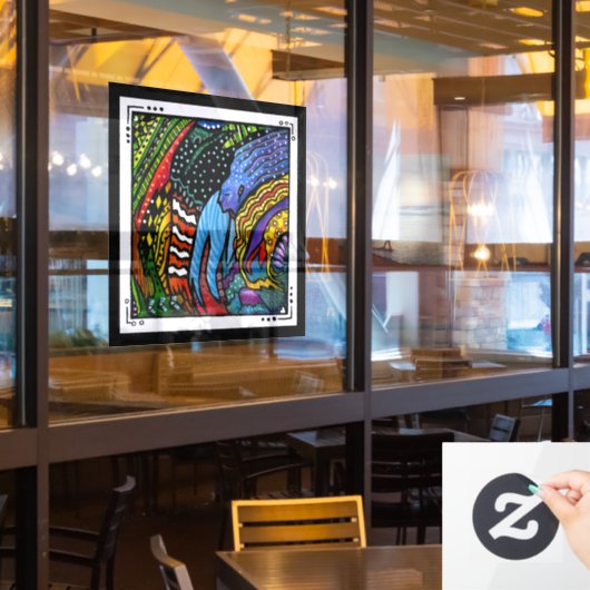 Farbenfrohe Abstrakte Kunstfenster Fensteraufkleber (Restaurantfenster)