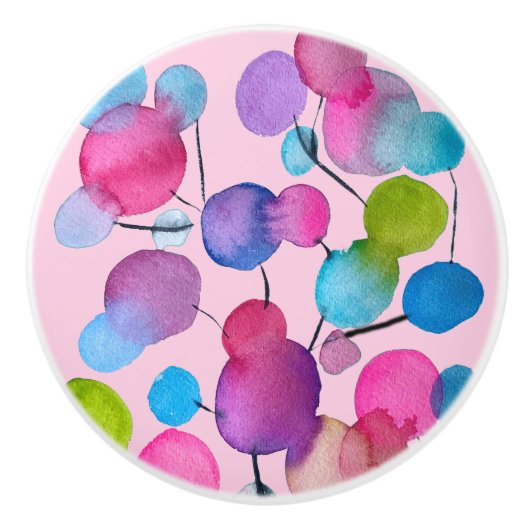 Farbenfrohe abstrakte Kunstgestaltung Keramikknauf (Vorderseite)