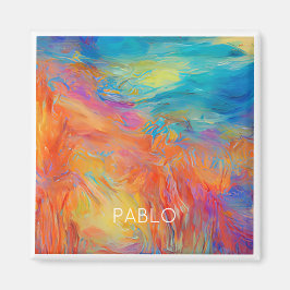 Farbenfrohe Abstrakte Künstler Malerei Spaß NAME M Magnet