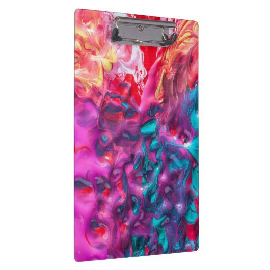 Farbenfrohe abstrakte Kunstpalette Klemmbrett (Rechts)