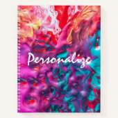 Farbenfrohe abstrakte Kunstpalette wirbeln Notizblock (Vorderseite)