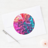 Farbenfrohe abstrakte Kunstpalette wirbeln Runder Aufkleber (Umschlag)