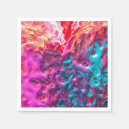 Farbenfrohe abstrakte Kunstpalette wirbeln Serviette (Vorderseite)
