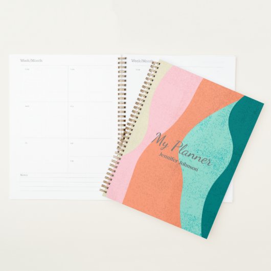 Farbenfrohe Abstrakte Kunstplaner - Personalisiert Planer (Anzeige)