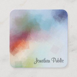 Farbenfrohe Abstrakte Kunstvorlage Elegante Modern Quadratische Visitenkarte