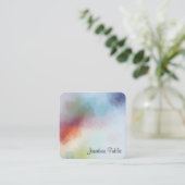 Farbenfrohe Abstrakte Kunstvorlage Elegante Modern Quadratische Visitenkarte (Stehend Vorderseite)