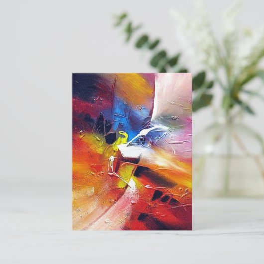 Farbenfrohe Abstrakte Kunstvorlage Postkarte (Stehend Vorderseite)