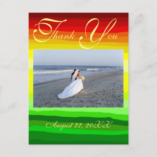Farbenfrohe Abstrakte Landschaft - Danke Post Card Postkarte (Vorderseite)