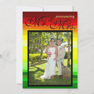 Farbenfrohe Abstrakte Landschaft - Hochzeitsankünd Einladung