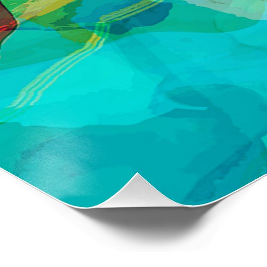 Farbenfrohe Abstrakte Landschaft Poster (Ecke)