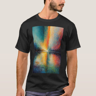 Farbenfrohe abstrakte Landschaftsreflexionswandkun T-Shirt