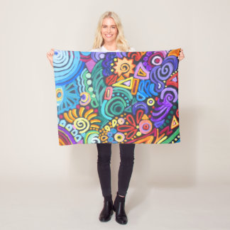 Farbenfrohe Abstrakte Lap Blanket Fleecedecke