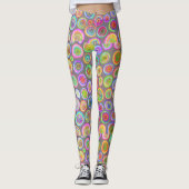Farbenfrohe abstrakte Leggings (Vorderseite)