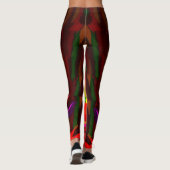 Farbenfrohe Abstrakte Leggings mit Neonlinien-Gala (Rückseite)