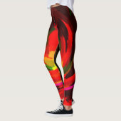 Farbenfrohe Abstrakte Leggings mit Neonlinien-Gala (Links)