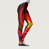 Farbenfrohe Abstrakte Leggings mit Neonlinien-Gala (Rechts)