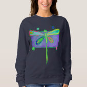 Farbenfrohe Abstrakte Libelle Sweatshirt (Vorderseite)