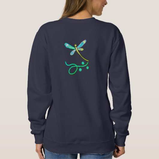 Farbenfrohe Abstrakte Libelle Sweatshirt (Rückseite)