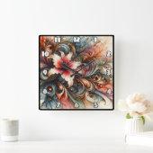 Farbenfrohe Abstrakte Liege mit künstlerischen Wir Quadratische Wanduhr (Zuhause)