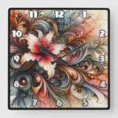 Farbenfrohe Abstrakte Liege mit künstlerischen Wir Quadratische Wanduhr (Vorderseite)