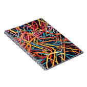 Farbenfrohe Abstrakte Linien SpiralNotebook Notizblock (Rechte Seite)