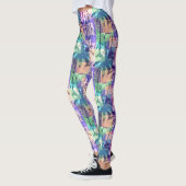 Farbenfrohe Abstrakte Luau Tropische Palmen Leggings (Links)