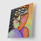 Farbenfrohe Abstrakte Malerei große Uhr (Winkel)