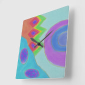 Farbenfrohe Abstrakte Malerei große Uhr (Winkel)