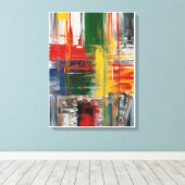 Farbenfrohe Abstrakte Malerei Leinwanddruck (Insitu (Holzboden))