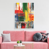 Farbenfrohe Abstrakte Malerei Leinwanddruck (Insitu (Wohnzimmer))