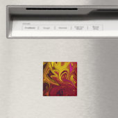 Farbenfrohe abstrakte Malerei Magnet (In Situ (Geschirrspüler))
