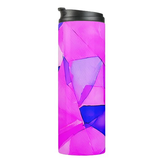 Farbenfrohe abstrakte Malerei mit Dreiecken Thermosbecher (Nach rechts gedreht)