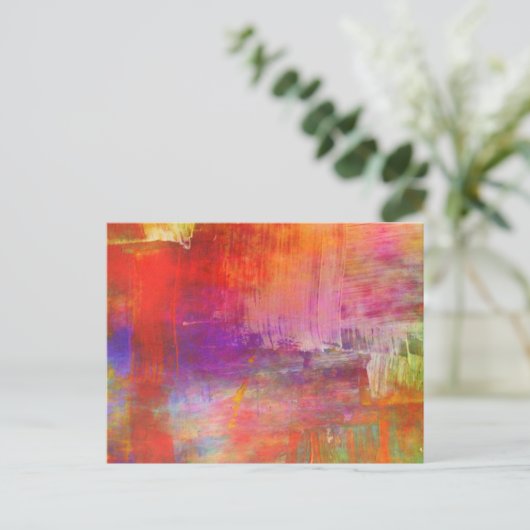 Farbenfrohe, Abstrakte Malerei Postkarte (Stehend Vorderseite)