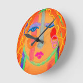 Farbenfrohe Abstrakte Malerei Runde Wanduhr (Winkel)