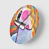 Farbenfrohe Abstrakte Malerei Runde Wanduhr (Winkel)