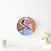 Farbenfrohe Abstrakte Malerei Runde Wanduhr (Zuhause)