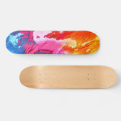 Farbenfrohe Abstrakte Malerei Skateboard (Horizontal)